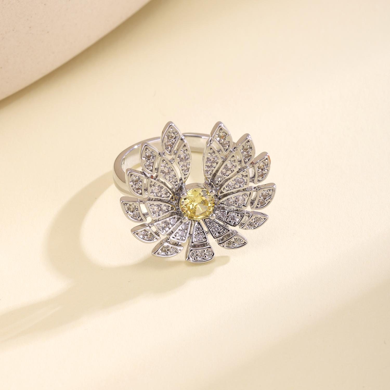 Nidin Light Luxury Crystal Sunflower Open Ring For Women Delicate Paved Zircon Floral Statement Adjustable Finger Jewelry Gifts resizable серебряный
Nidin Light Luxury Crystal Sunflower Open Ring For Women Delicate Paved Zircon Floral Statement Adjustable Finger Jewelry Gifts resizable серебряный