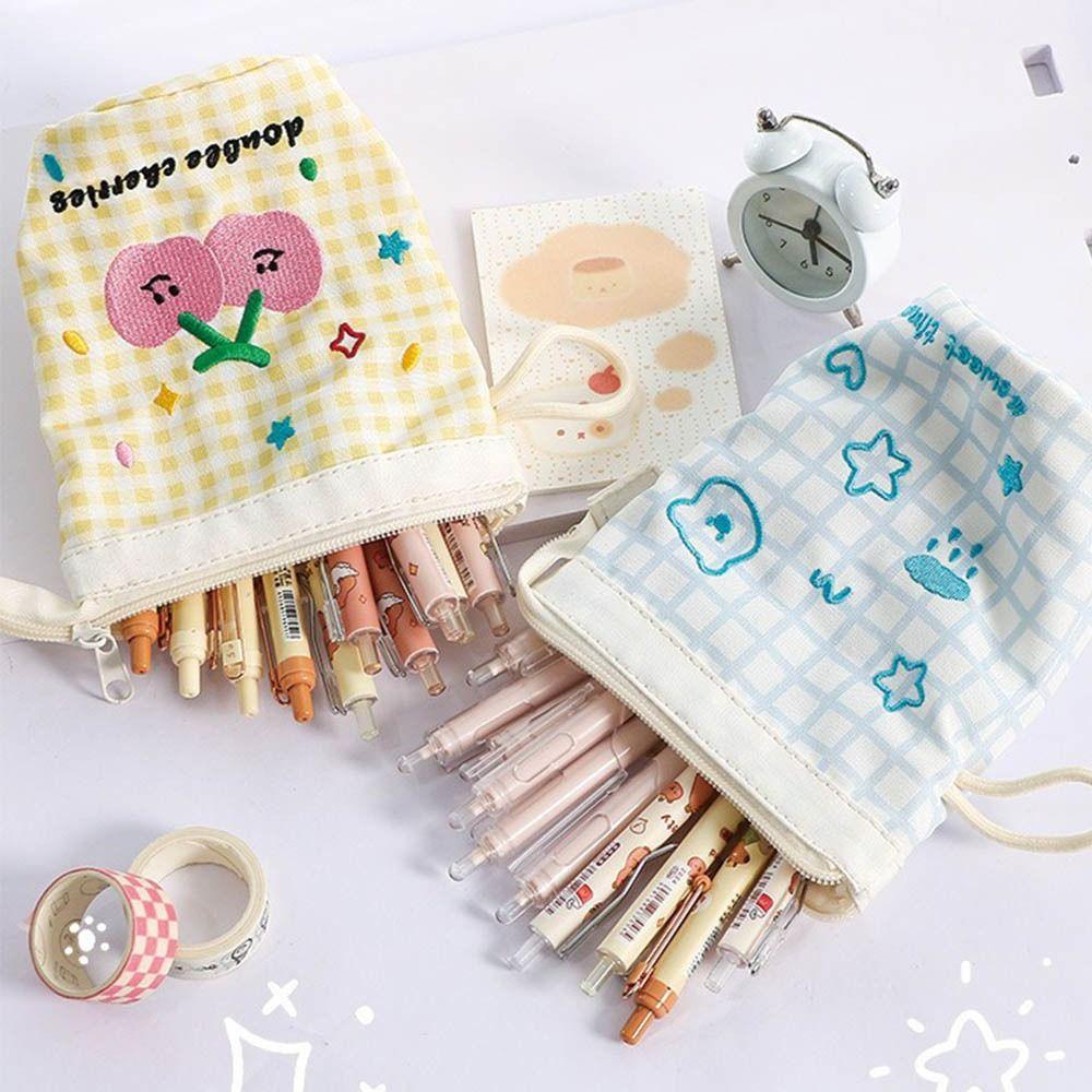 Large Capacity Cute Pencil Case Dopamine Pencil Bag Kawaii Plaid Pen Bag School Office синій 
Large Capacity Cute Pencil Case Dopamine Pencil Bag Kawaii Plaid Pen Bag School Office синій