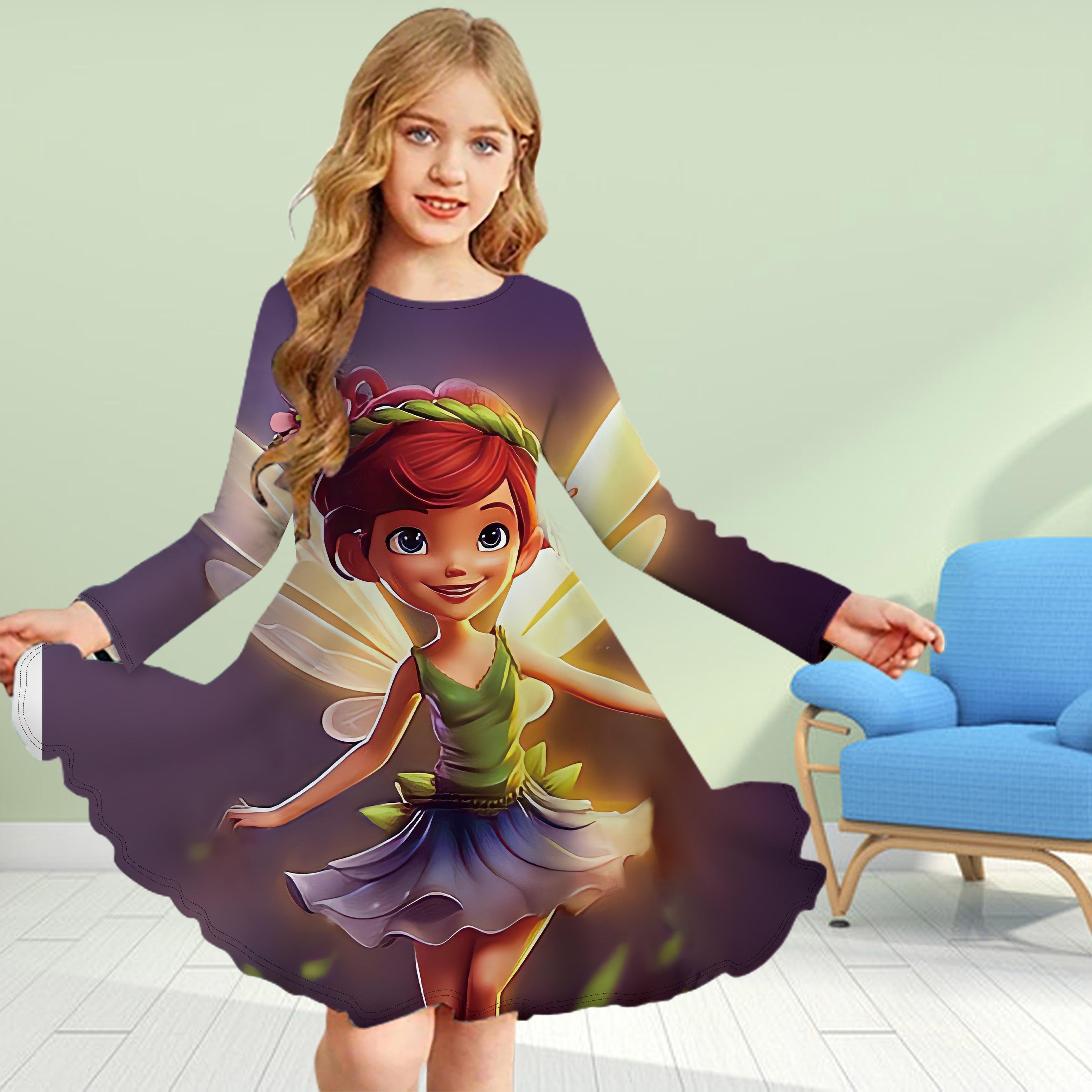 Повседневное платье для девочек с 3D-принтом и круглым вырезом, с длинными рукавами, с изображением фей и эльфов, детское платье принцессы 120
Повседневное платье для девочек с 3D-принтом и круглым вырезом, с длинными рукавами, с изображением фей и эльфов, детское платье принцессы 120