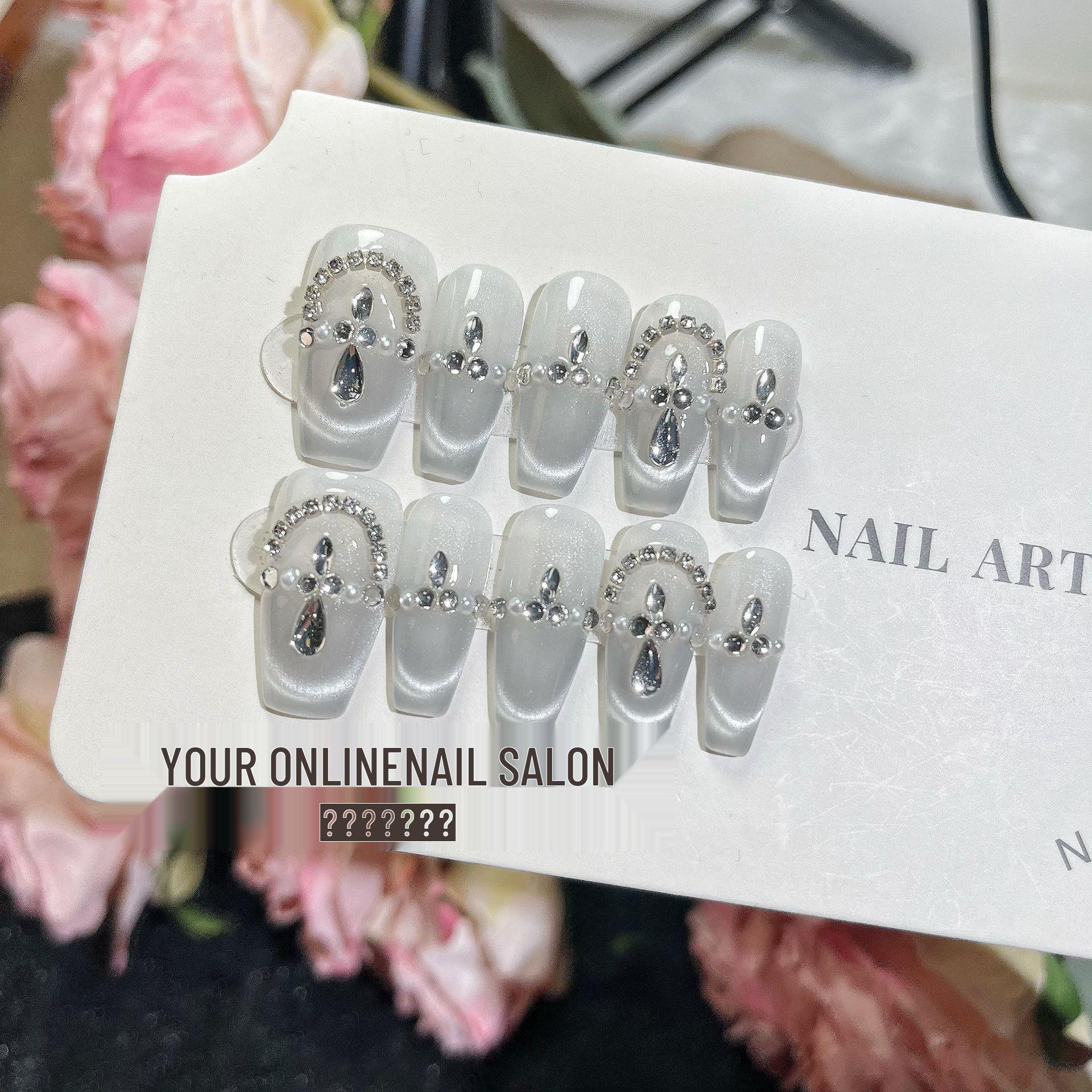 Crystal Love 3D Cat Eye Rhinestone Nail Stickers - Handmade, Removable, Translucent Long Wearable Nails. Small
Crystal Love 3D Cat Eye Rhinestone Nail Stickers - Handmade, Removable, Translucent Long Wearable Nails. Small