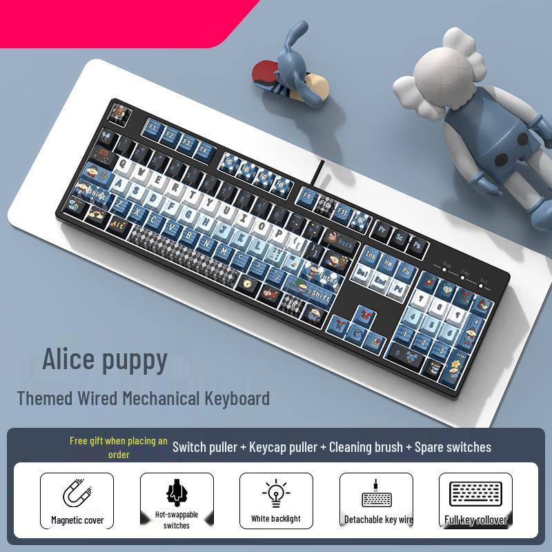 OLOEY Alice Puppy Wired Mechanical Gaming Keyboard
OLOEY Alice Puppy Wired Mechanical Gaming Keyboard