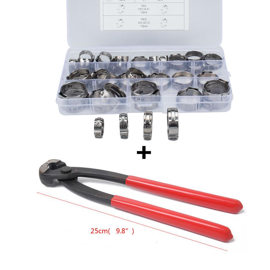 40× 3/8 1/2 5/8 Single Ear Stainless Steel Car Hydraulic Hose Clamps O-Clips Pipe Fuel Air Pipe Clamp Pliers Tool
40× 3/8 1/2 5/8 Single Ear Stainless Steel Car Hydraulic Hose Clamps O-Clips Pipe Fuel Air Pipe Clamp Pliers Tool
