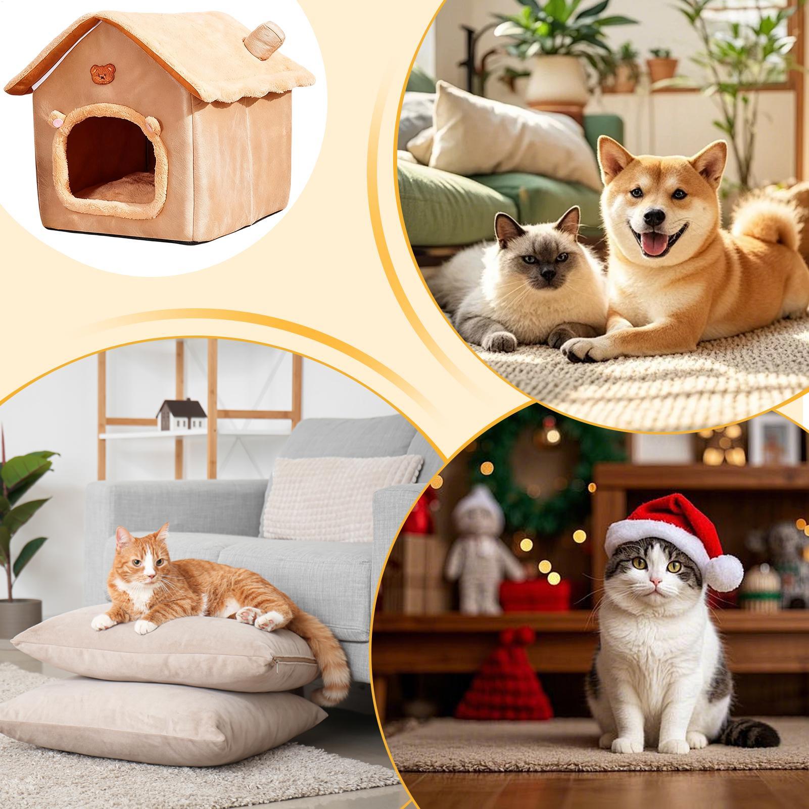 Cat Bed Cave Washable Warm with Removable Cushion Winter Indoor Cat House Kitten Bed for Puppy Small Dog Pet Bedroom Living Room S
Cat Bed Cave Washable Warm with Removable Cushion Winter Indoor Cat House Kitten Bed for Puppy Small Dog Pet Bedroom Living Room S
