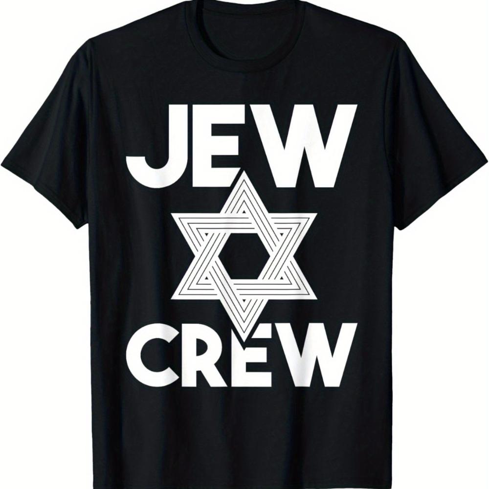 Jew Crew Men s Hebrew Print Star of David T-Shirt Soft Breathable Black Cotton Tee with Jewish Symbol Design Quick-dry Tee 5XL
Jew Crew Men s Hebrew Print Star of David T-Shirt Soft Breathable Black Cotton Tee with Jewish Symbol Design Quick-dry Tee 5XL