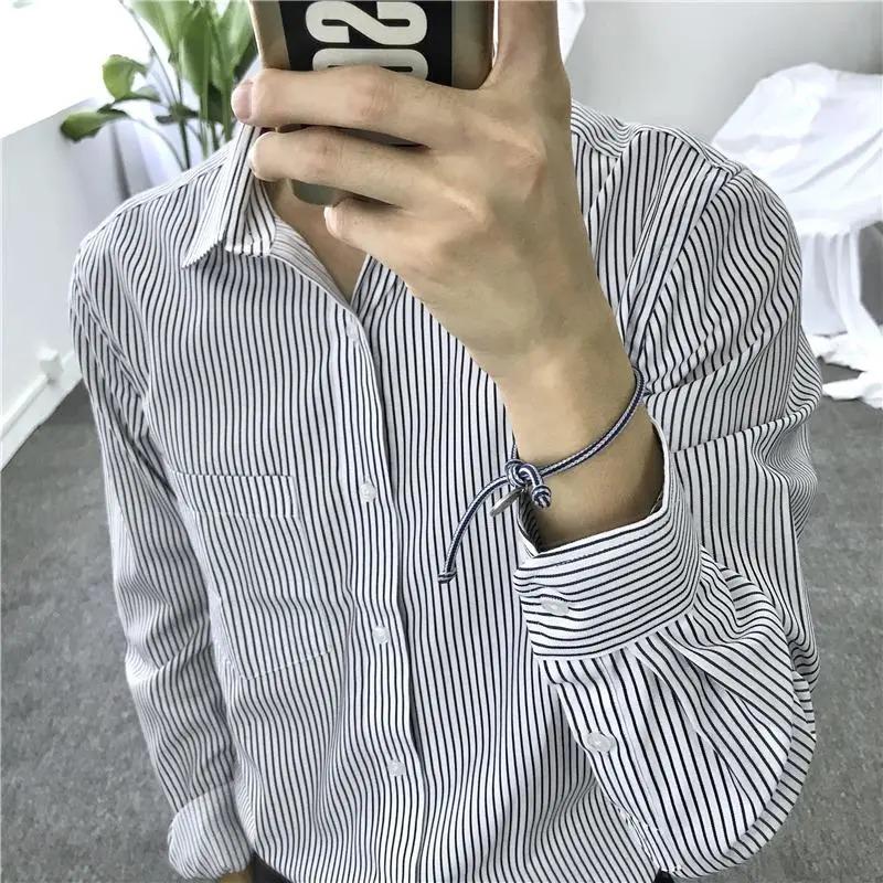 New Korean Style Slim Striped Long-sleeved Shirt for Men Hong Kong Style Casual Retro Square Collar Loose Large Size Men s Shirt M синій
New Korean Style Slim Striped Long-sleeved Shirt for Men Hong Kong Style Casual Retro Square Collar Loose Large Size Men s Shirt M синій