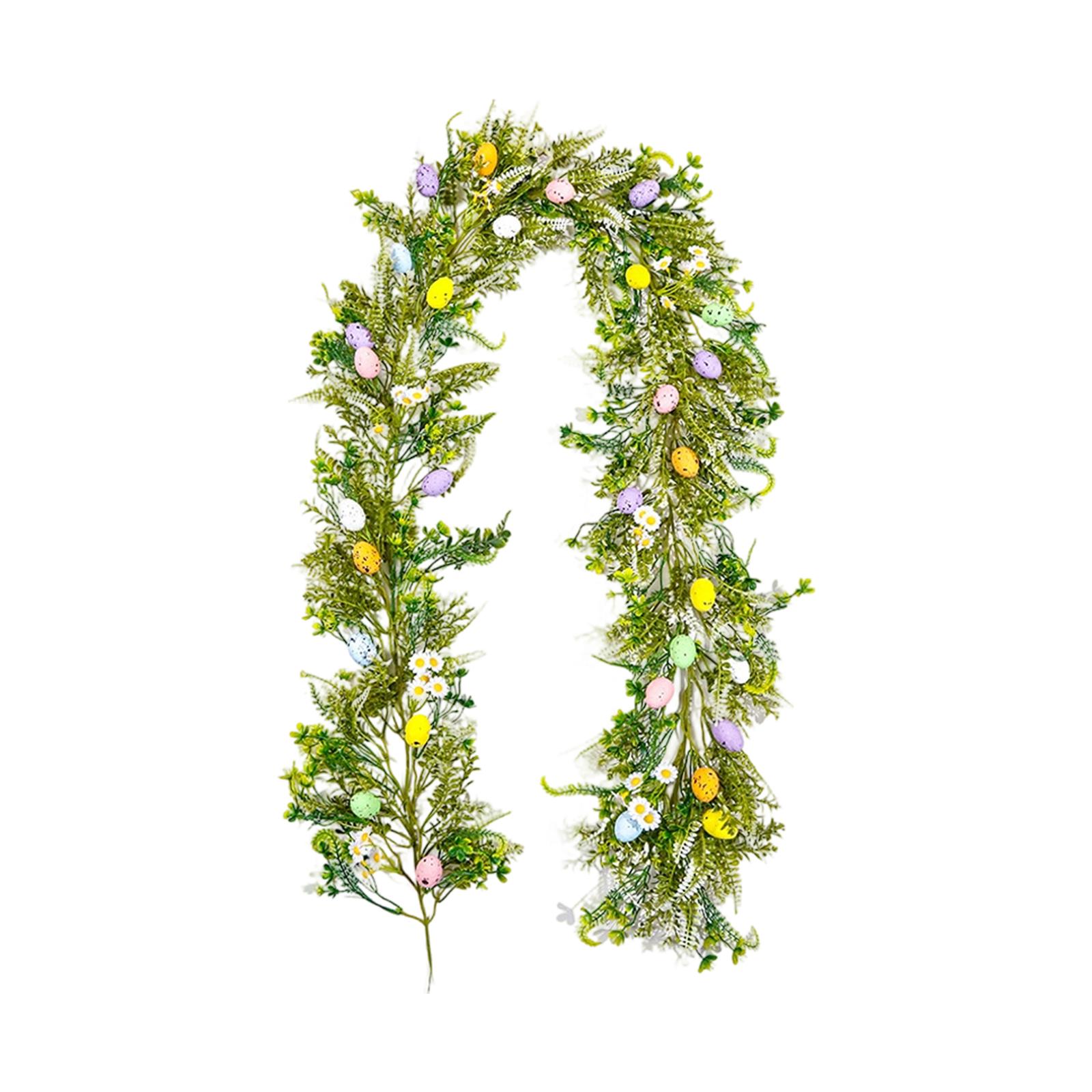 Великодній вінок-яйце 1,85 метра, Підходить для камінних полиць, Багатоколірна штучна підвісна настінна прикраса. One Size
Великодній вінок-яйце 1,85 метра, Підходить для камінних полиць, Багатоколірна штучна підвісна настінна прикраса. One Size