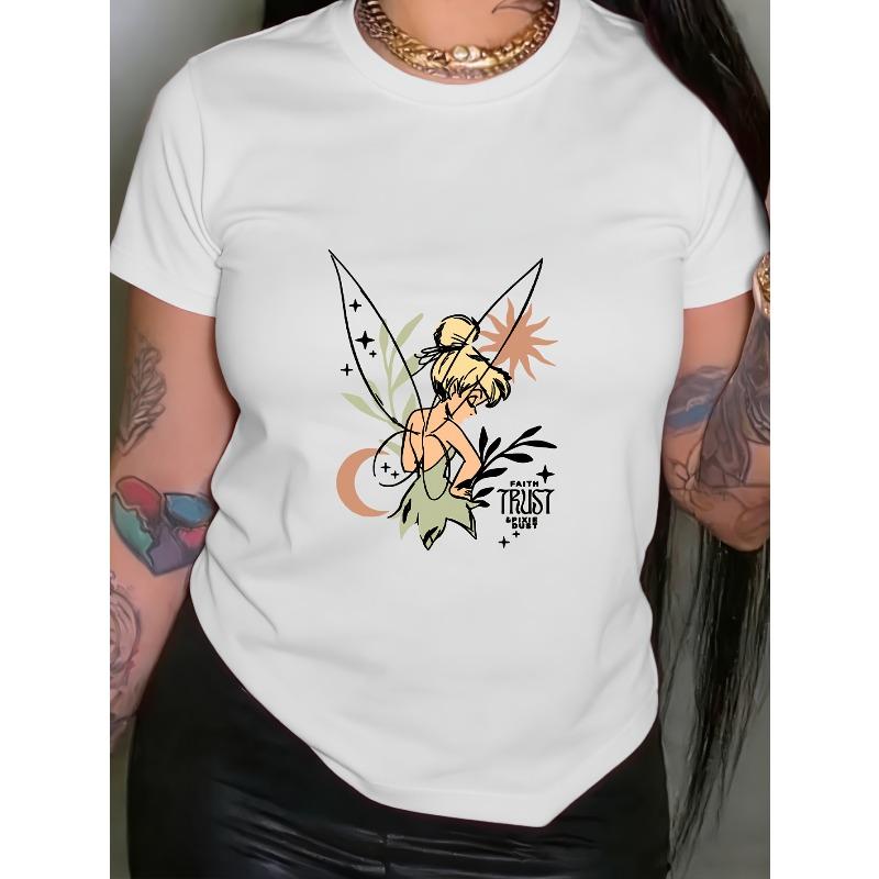 Womens Fairy Graphic Print Short Sleeve Crew Neck Casual Summer Spring Top 4XL білий
Womens Fairy Graphic Print Short Sleeve Crew Neck Casual Summer Spring Top 4XL білий