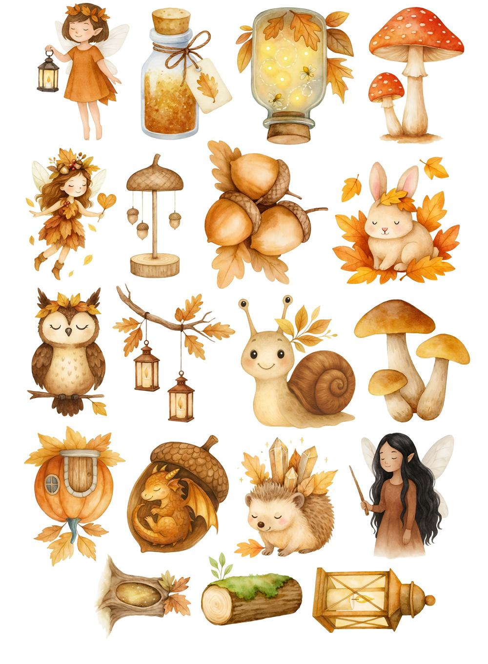 19pcs Cute Hand-painted Watercolor Autumn Forest Fairy Colorful Decoration Sticker To Diy Ablum Diary Stickers Stationery белый
19pcs Cute Hand-painted Watercolor Autumn Forest Fairy Colorful Decoration Sticker To Diy Ablum Diary Stickers Stationery белый