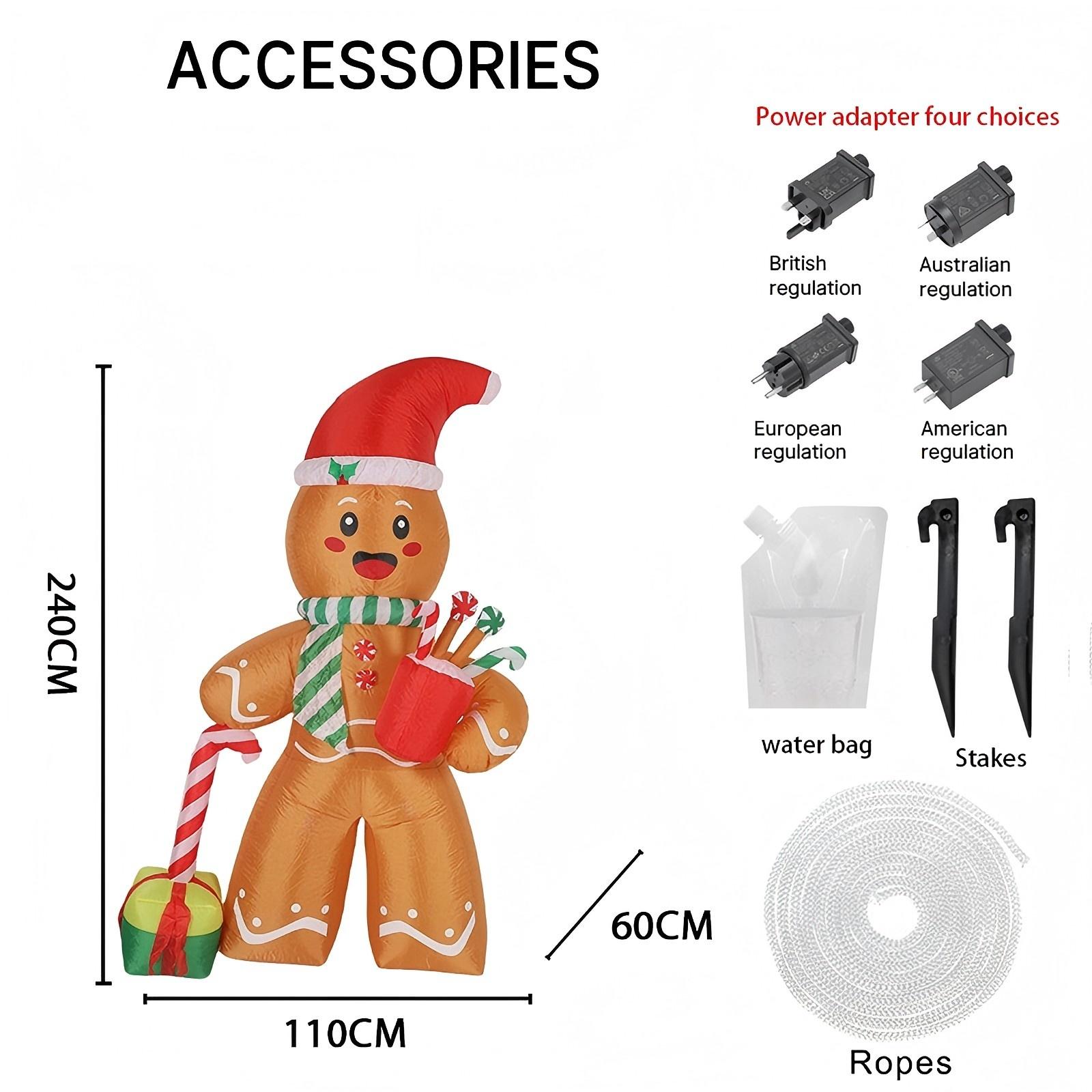 7.87FT LED Light Xmas Inflatable Gingerbread Man Toys Yard Lawn Party Decor Home Ornaments Supplies Christmas Holiday Gifts EU Plug
7.87FT LED Light Xmas Inflatable Gingerbread Man Toys Yard Lawn Party Decor Home Ornaments Supplies Christmas Holiday Gifts EU Plug
