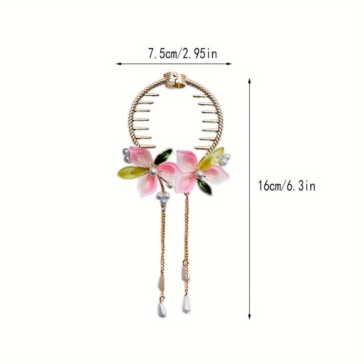 1pc Flower Pearl Tassel Hair Bun Ring for Women, Fairy Forest Style Hairpin - Daily Party Hair Accessory Gift сірий колір
1pc Flower Pearl Tassel Hair Bun Ring for Women, Fairy Forest Style Hairpin - Daily Party Hair Accessory Gift сірий колір