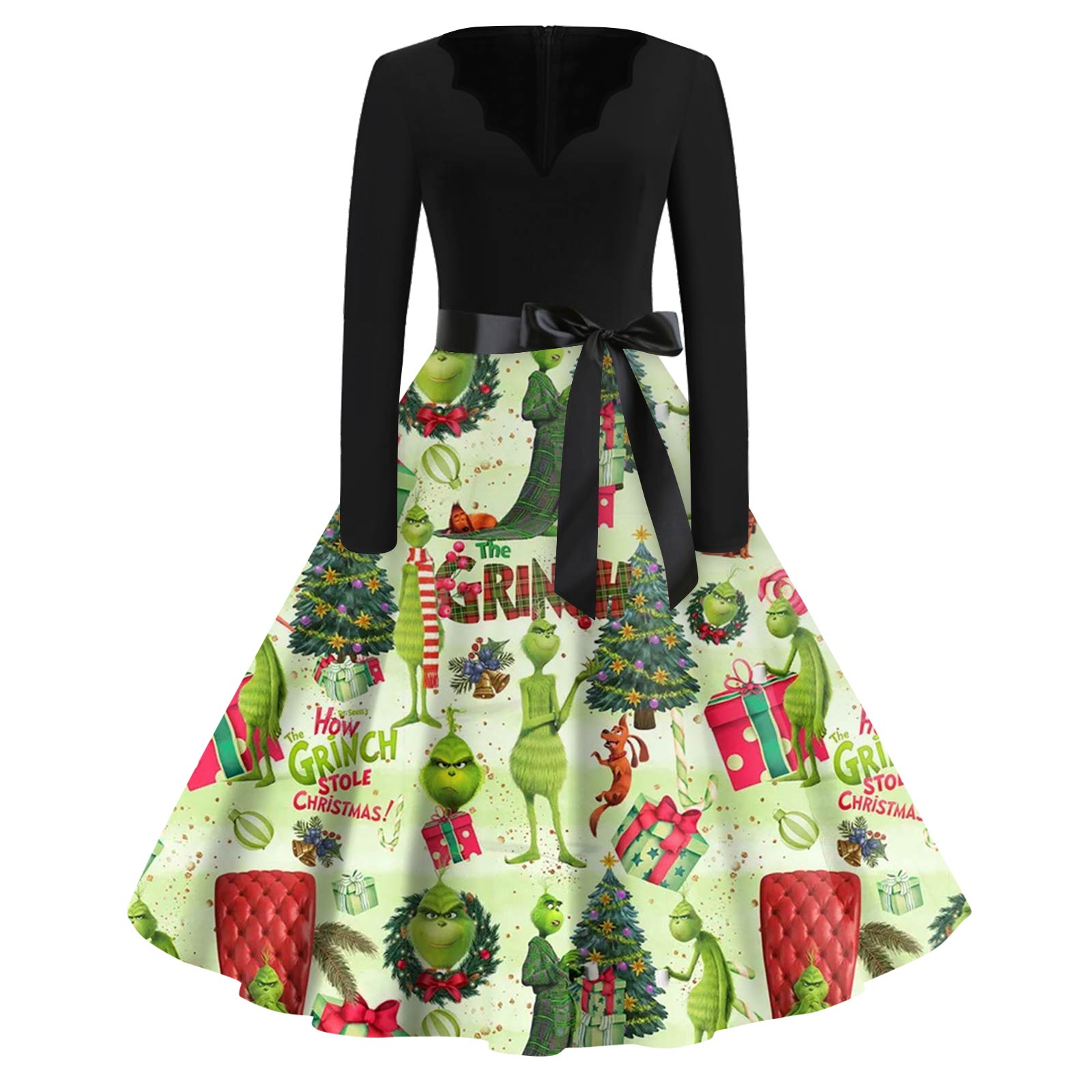 Жіноча мода Сукня з V-подібним вирізом, повсякденна, приталена, з різдвяним принтом, з довгим рукавом XL
Жіноча мода Сукня з V-подібним вирізом, повсякденна, приталена, з різдвяним принтом, з довгим рукавом XL