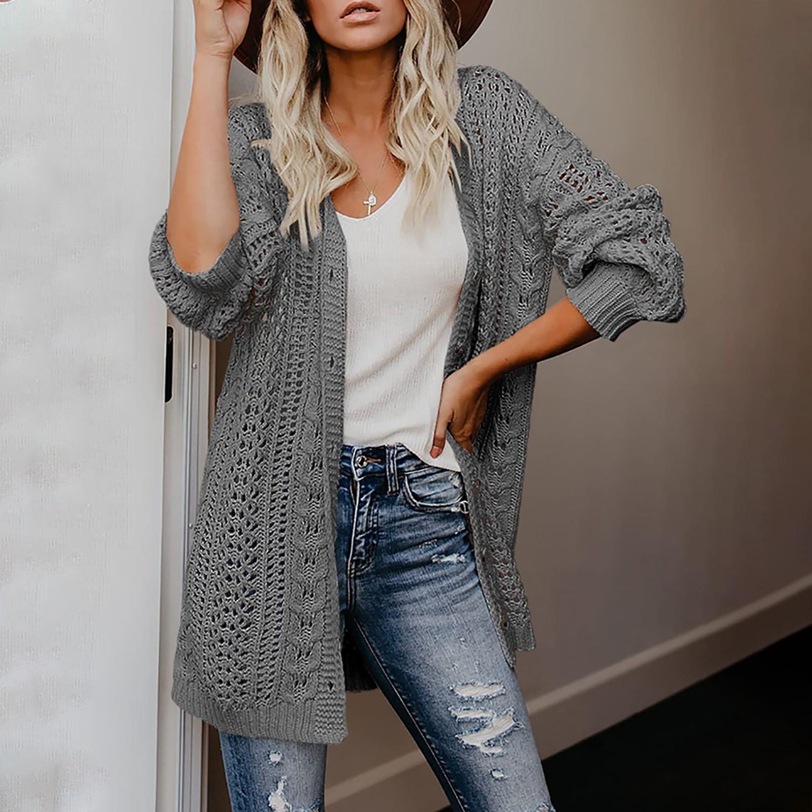 Женский кардиган, однотонный вязаный свитер с вырезом, вязаный свитер, куртка XL
Женский кардиган, однотонный вязаный свитер с вырезом, вязаный свитер, куртка XL