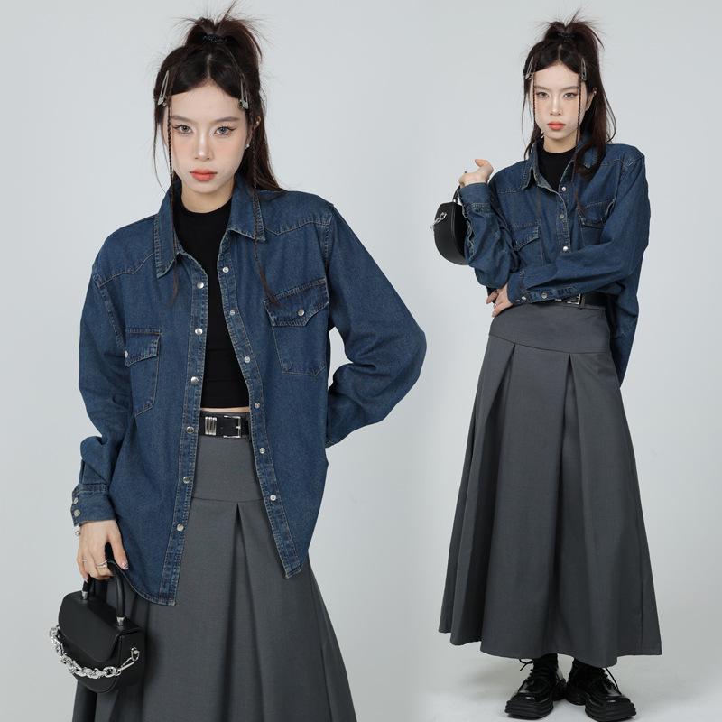 Женская рубашка из денима в стиле французского ретро - Темно-синяя, Свободного кроя, Идеальна для многослойности весной/осенью XL глубокий/синий
Женская рубашка из денима в стиле французского ретро - Темно-синяя, Свободного кроя, Идеальна для многослойности весной/осенью XL глубокий/синий