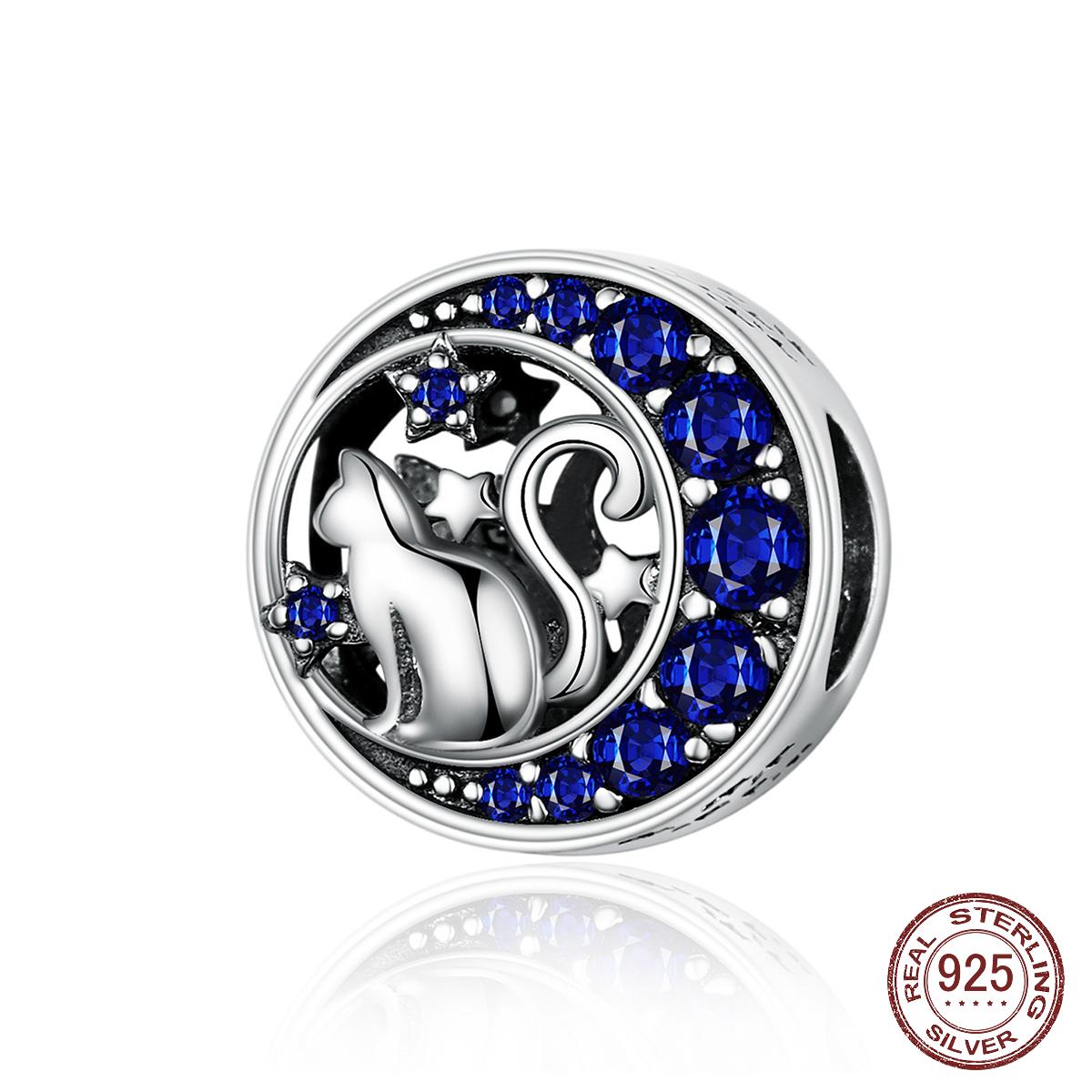 925 стерлингового серебра синий луна озорная кошка Pet Charms для браслета Браслет DIY Изготовление ювелирных изделий
925 стерлингового серебра синий луна озорная кошка Pet Charms для браслета Браслет DIY Изготовление ювелирных изделий
