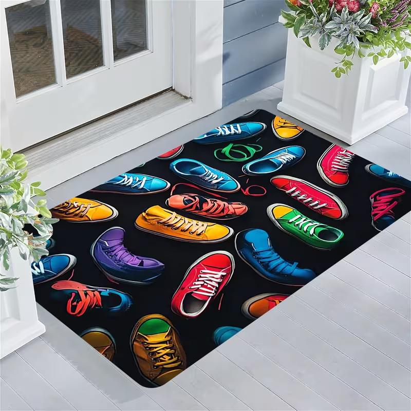 Black and Shoe Pattern Door Mat Suitable for Living Room Front Door Room Door Courtyard Door Entrance Home Decoration Carpet 40cm x 60cm
Black and Shoe Pattern Door Mat Suitable for Living Room Front Door Room Door Courtyard Door Entrance Home Decoration Carpet 40cm x 60cm