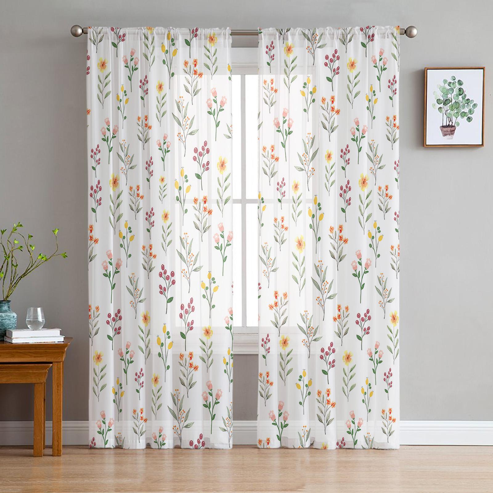 Watercolor Flower Leaf Sheer Curtains for Living Room Decoration Window Curtains for Kitchen Tulle Voile Organza Curtains W135 x H115cm x1
Watercolor Flower Leaf Sheer Curtains for Living Room Decoration Window Curtains for Kitchen Tulle Voile Organza Curtains W135 x H115cm x1