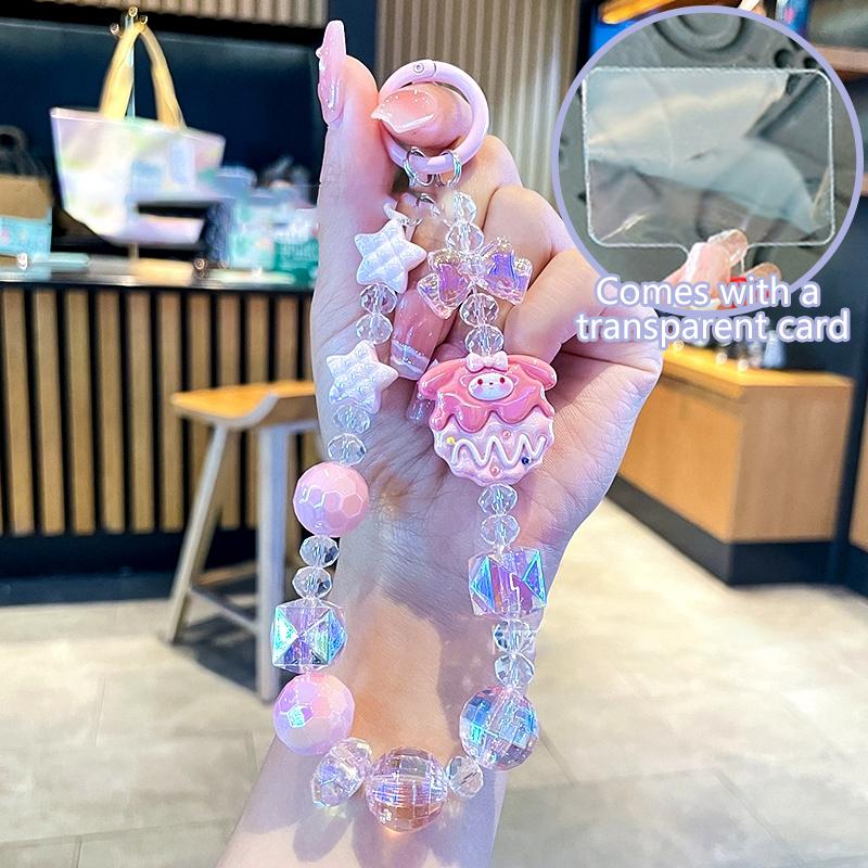 Kawaii Sanrio Hello Kitty Phone Chain W/Card Kuromi Cinnamoroll My Melody Beads Keychain Bowknot Anti-Lost Wrist Strap Bag Decor
Kawaii Sanrio Hello Kitty Phone Chain W/Card Kuromi Cinnamoroll My Melody Beads Keychain Bowknot Anti-Lost Wrist Strap Bag Decor