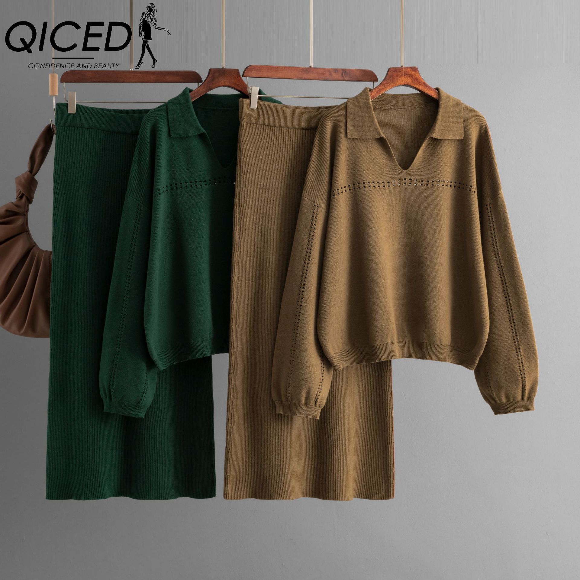 QICED Autumn and Winter Knitted POLO Collar Simple Skeletonized Solid Color Loose Long Dress Set One Size чорний
QICED Autumn and Winter Knitted POLO Collar Simple Skeletonized Solid Color Loose Long Dress Set One Size чорний