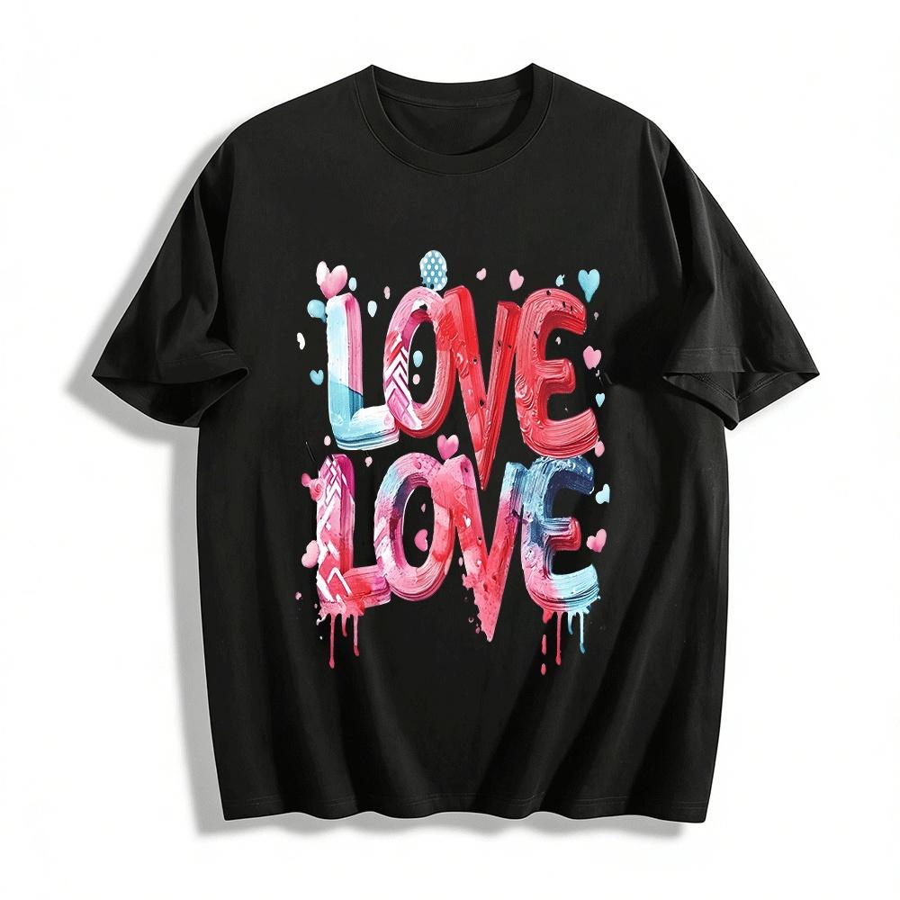 Gradient Oil Paint LOVE Print Couple Casual Crew Neck Tee Pure cotton T-shirt XXS
Gradient Oil Paint LOVE Print Couple Casual Crew Neck Tee Pure cotton T-shirt XXS
