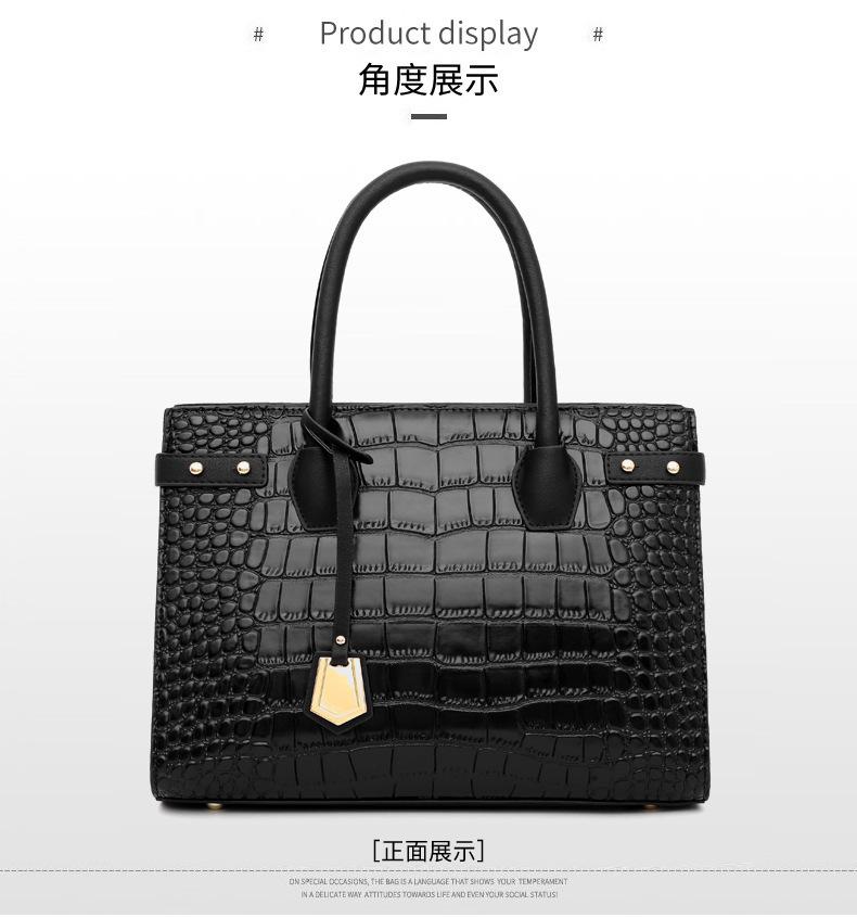 Європейський та американський стиль, новий візерунок крокодила, модна жіноча сумка, трендова лінія, тиснена жіноча сумка через плече, універсальна сумочка чорний
Європейський та американський стиль, новий візерунок крокодила, модна жіноча сумка, трендова лінія, тиснена жіноча сумка через плече, універсальна сумочка чорний