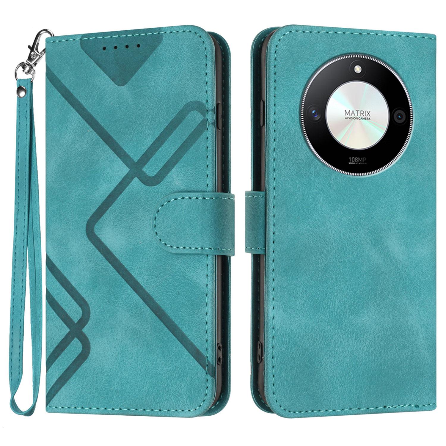 For Honor X9b 5G/Honor Magic6 Lite 5G/Honor X50 5G Wallet Case Line Imprinted PU Leather Phone Cover with Strap Light Blue
For Honor X9b 5G/Honor Magic6 Lite 5G/Honor X50 5G Wallet Case Line Imprinted PU Leather Phone Cover with Strap Light Blue
