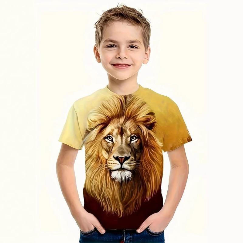 Lion Series Printed 3D Digital Printed T-shirt Summer Children s Round Neck Top 110cm
Lion Series Printed 3D Digital Printed T-shirt Summer Children s Round Neck Top 110cm