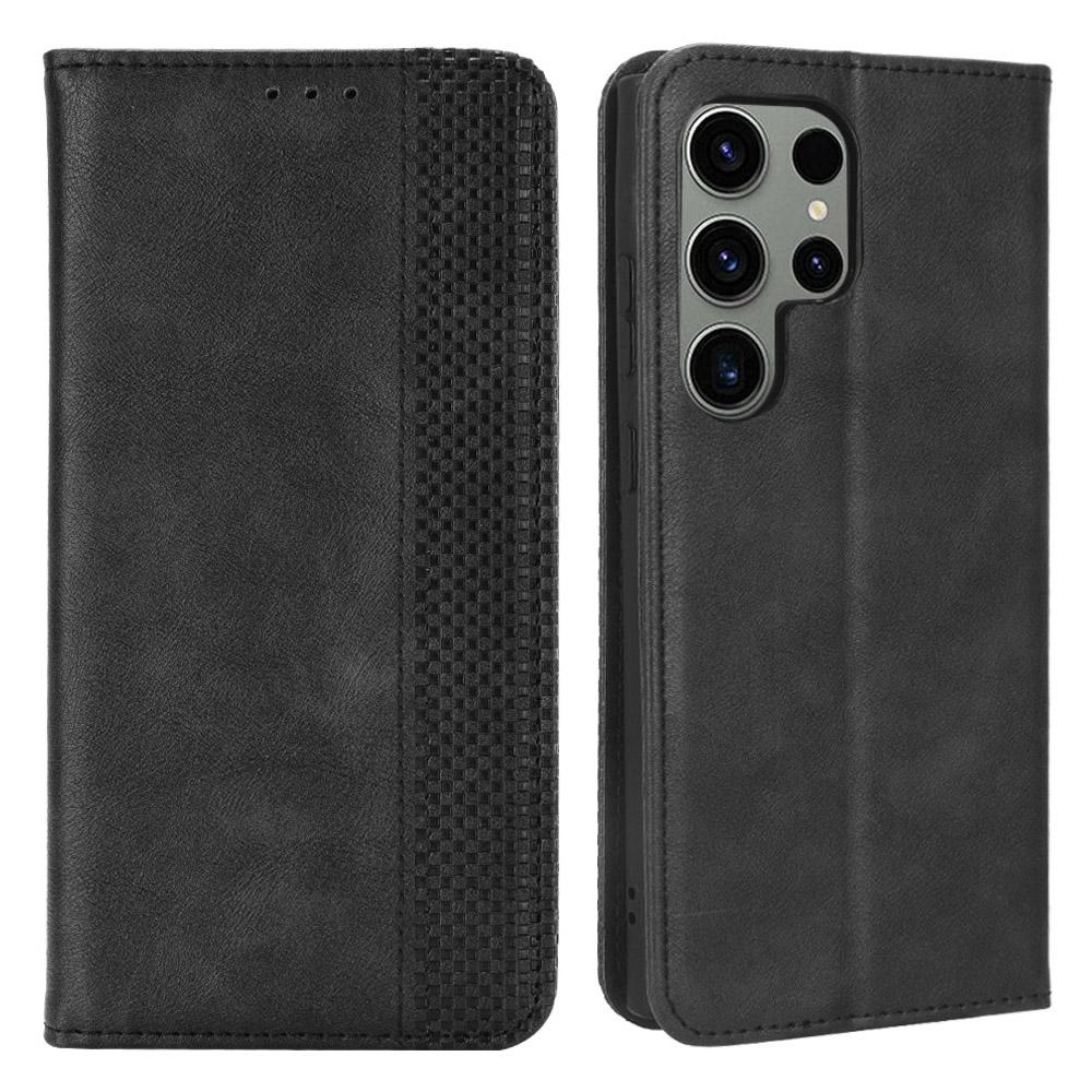 For Samsung Galaxy S23 Ultra Retro Texture Phone Case PU Leather Stand Wallet Cellphone Cover Black
For Samsung Galaxy S23 Ultra Retro Texture Phone Case PU Leather Stand Wallet Cellphone Cover Black
