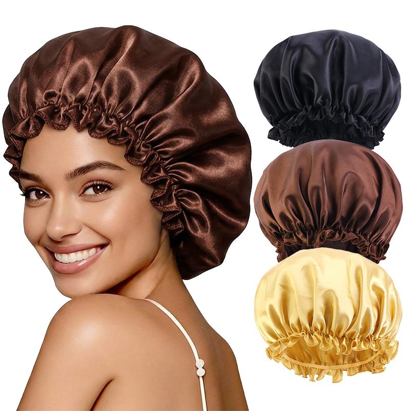 3pcs Women Satin Sleeping Bonnet Elastic Sleep Cap Waterproof Shower Hair Care Hat Night Hat One Size
3pcs Women Satin Sleeping Bonnet Elastic Sleep Cap Waterproof Shower Hair Care Hat Night Hat One Size