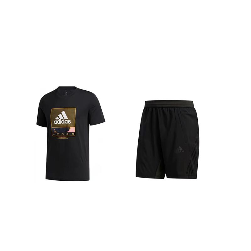 Adidas Basketball Crew Neck Printed Short Sleeve Single Color Shorts Casual Sports Suit Unisex Sports Suit Black GE4513+FL4389 S
Adidas Basketball Crew Neck Printed Short Sleeve Single Color Shorts Casual Sports Suit Unisex Sports Suit Black GE4513+FL4389 S