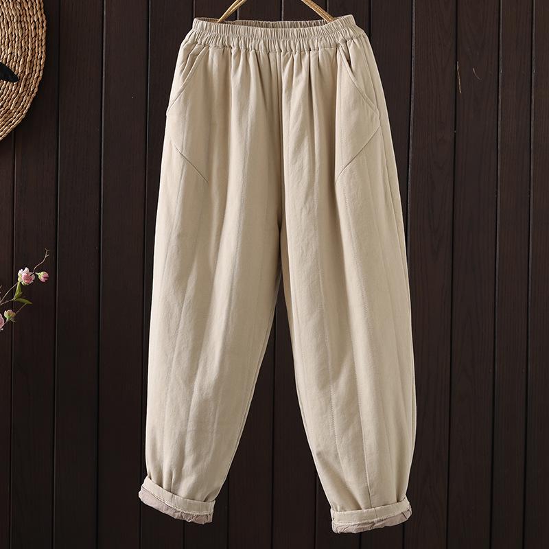 Женские стеганые шаровары из хлопка и льна: Теплые, свободные брюки-морковки на осень/зиму
Женские стеганые шаровары из хлопка и льна: Теплые, свободные брюки-морковки на осень/зиму