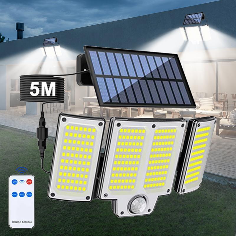 280 LED Outdoor Solar Wall Lamp 3 Heads Solar Motion Sensor Light with Remote Control 3 Modes Solar Flood Light for Patio Garage
280 LED Outdoor Solar Wall Lamp 3 Heads Solar Motion Sensor Light with Remote Control 3 Modes Solar Flood Light for Patio Garage