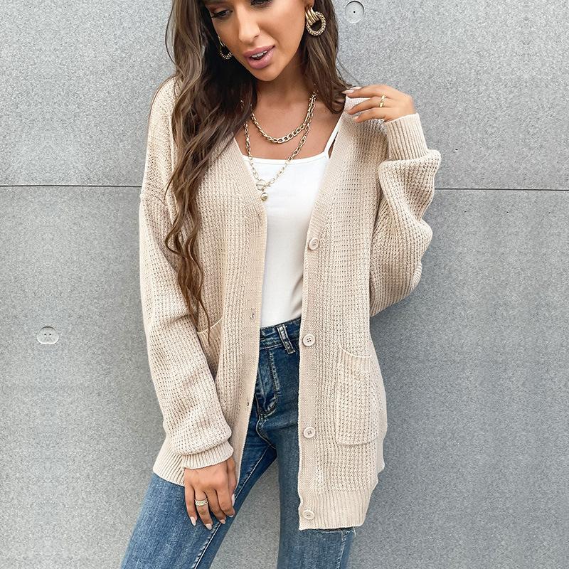 Casual Trend Versatile Autumn Solid Color V-neck Button Pocket Cardigan Knitted Sweater Jacket Women L хакі
Casual Trend Versatile Autumn Solid Color V-neck Button Pocket Cardigan Knitted Sweater Jacket Women L хакі