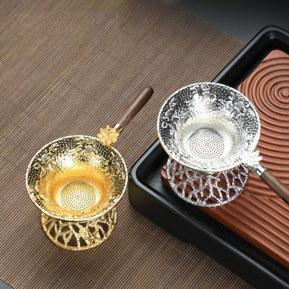 Embossed Tea Strainer Vintage Tea Colander Household Tea Filter Kung Fu Tea silver-lotus handle
Embossed Tea Strainer Vintage Tea Colander Household Tea Filter Kung Fu Tea silver-lotus handle