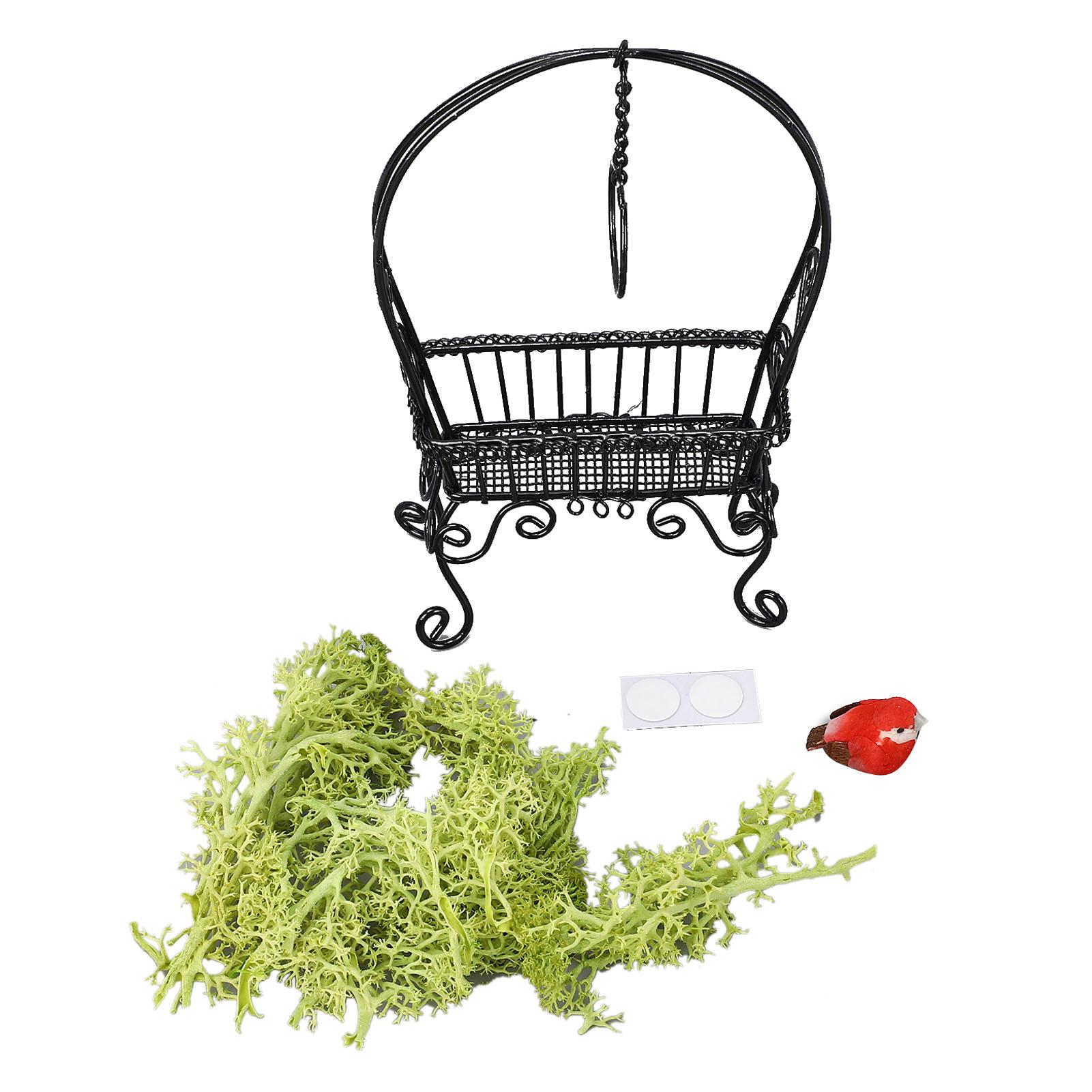 1: 12 Стоячих Птичьих Кольца Металлическая Структура Декоративные Миниатюрные Отдельностоящие Птичьи Качели с чёрный