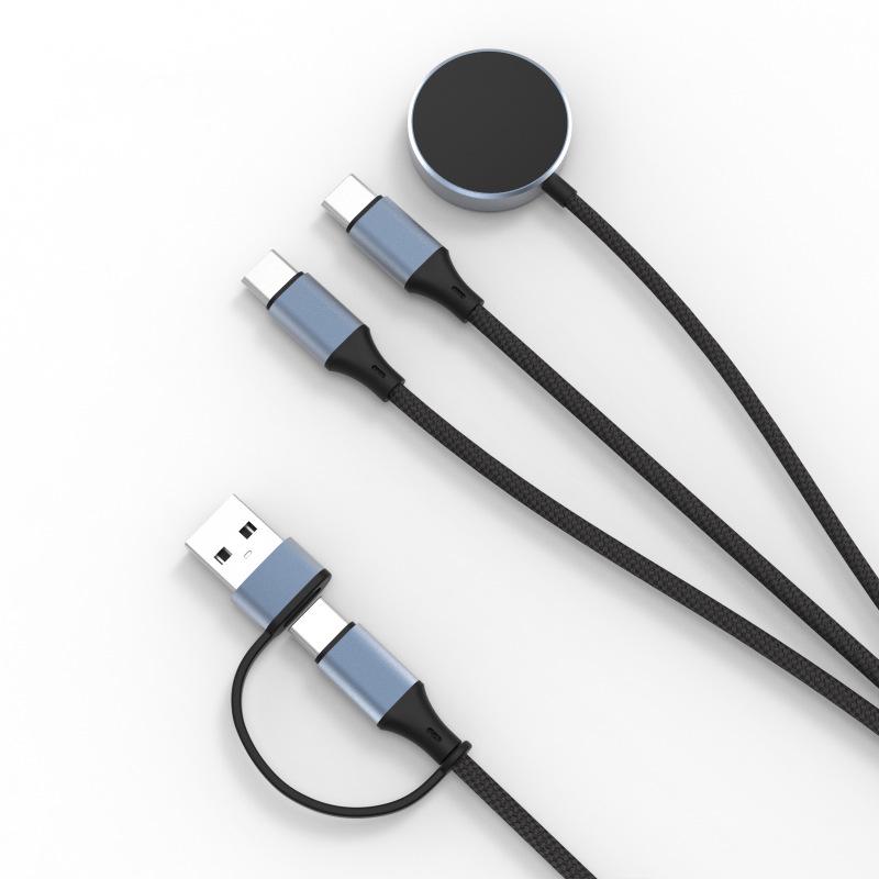Wireless Charger for Samsung/Apple Watch with Two-to-Three USB Data Cable, 100W Fast Charging for Mobile Phones.
Wireless Charger for Samsung/Apple Watch with Two-to-Three USB Data Cable, 100W Fast Charging for Mobile Phones.