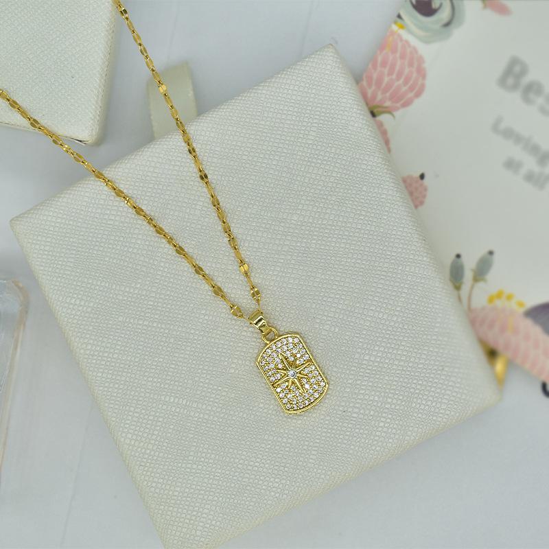 Ожерелье со звездой, темпераментный корейский стиль, тонкая титановая сталь, цепочка для ключицы, универсальное и не выцветает