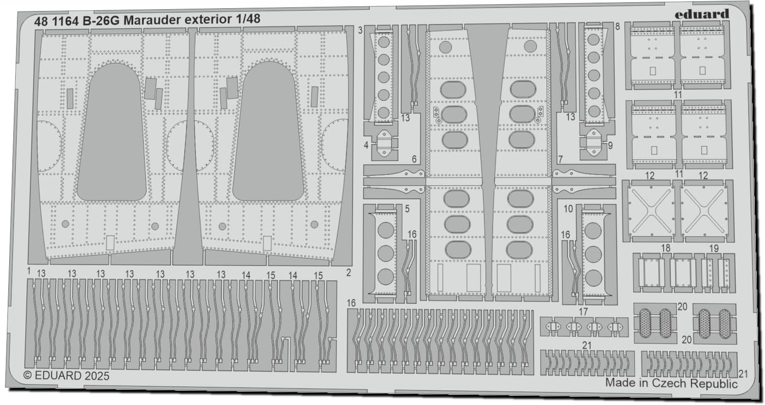eduard Пластиковые детали для внешних деталей модели Marauder EDU481164 1/48 B-26G фототравление (для ИКМ) (Самолет)
eduard Пластиковые детали для внешних деталей модели Marauder EDU481164 1/48 B-26G фототравление (для ИКМ) (Самолет)