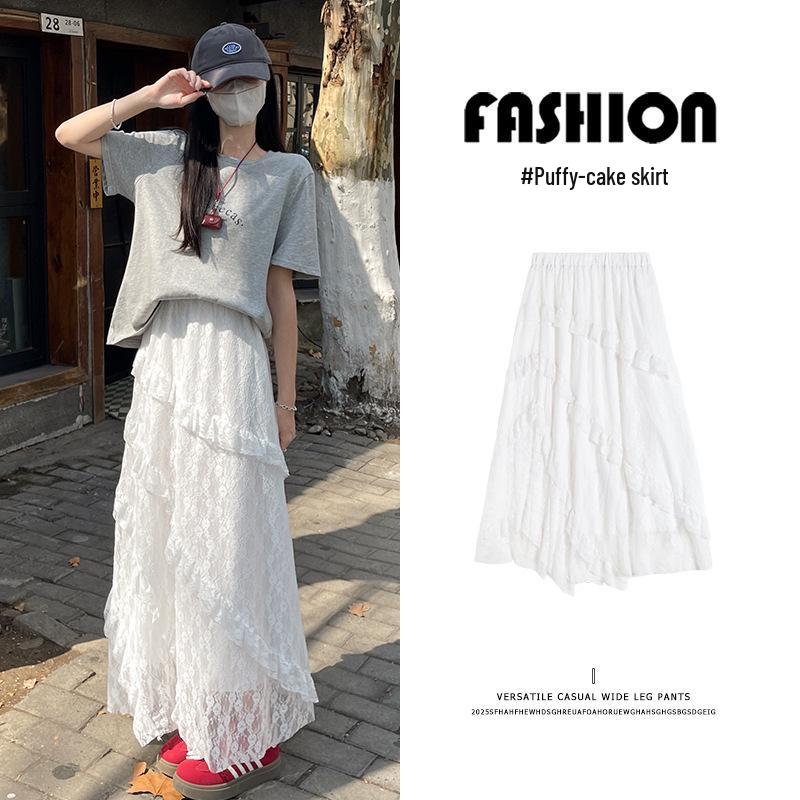 Women s White Retro Patchwork Lace A-Line Skirt - Elastic Waist, Slimming Design, Long Mesh Cake Style for Summer M (96-110 jin)
Women s White Retro Patchwork Lace A-Line Skirt - Elastic Waist, Slimming Design, Long Mesh Cake Style for Summer M (96-110 jin)