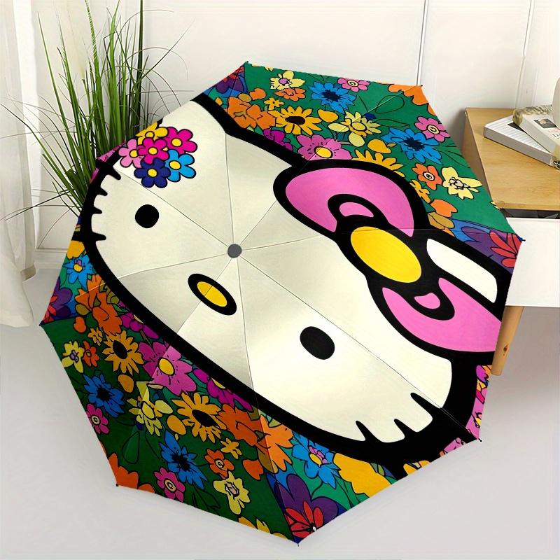 Hello Kitty,Floral Pattern Automatic Folding Umbrella-Simple 8-Rib Design, Bright Cartoon Pattern, Durable Iron Frame, Suitable For Travel,
Hello Kitty,Floral Pattern Automatic Folding Umbrella-Simple 8-Rib Design, Bright Cartoon Pattern, Durable Iron Frame, Suitable For Travel,