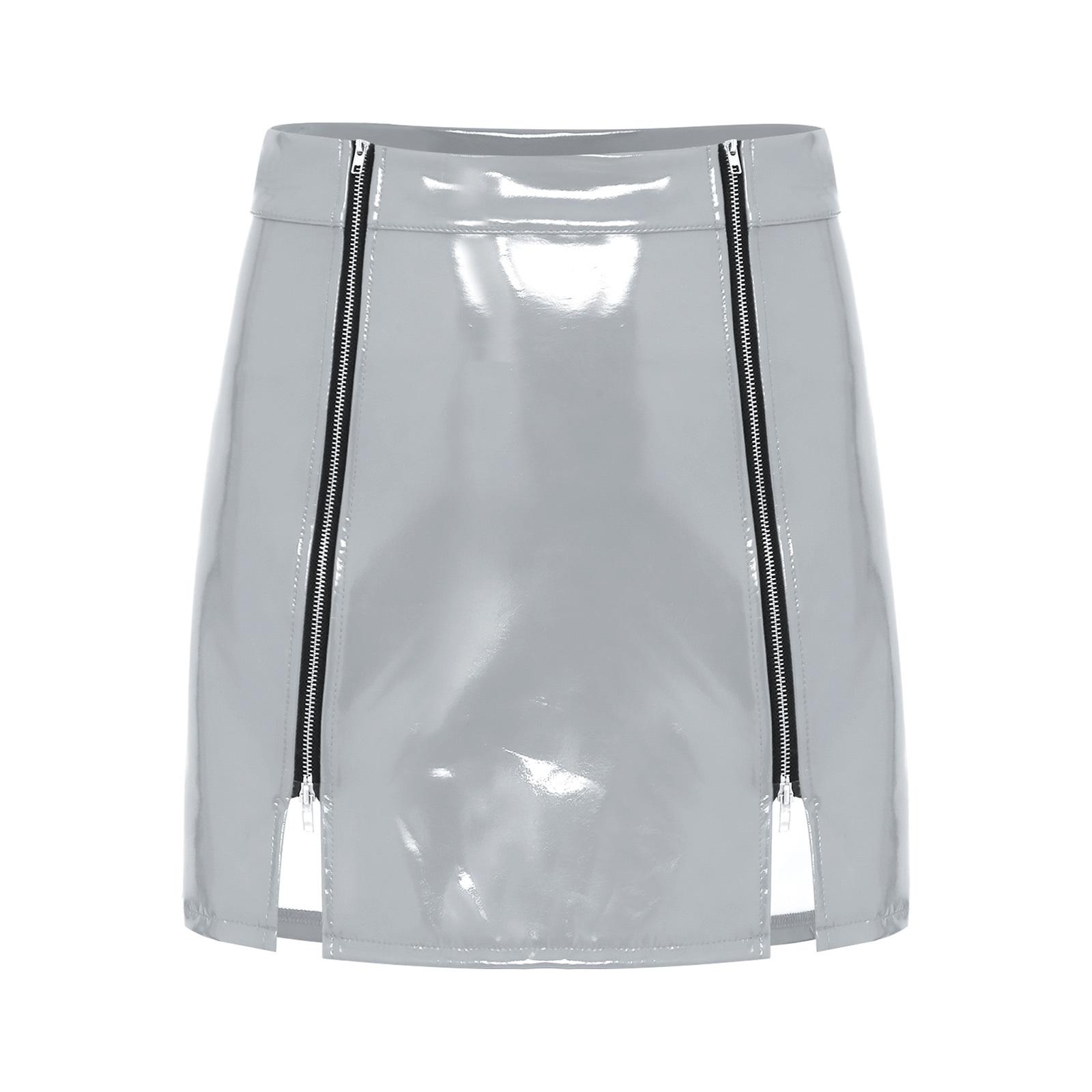 Womens Glossy PU High Waist Front Double Zipper Slit A-Line Bodycon Skirt S
Womens Glossy PU High Waist Front Double Zipper Slit A-Line Bodycon Skirt S