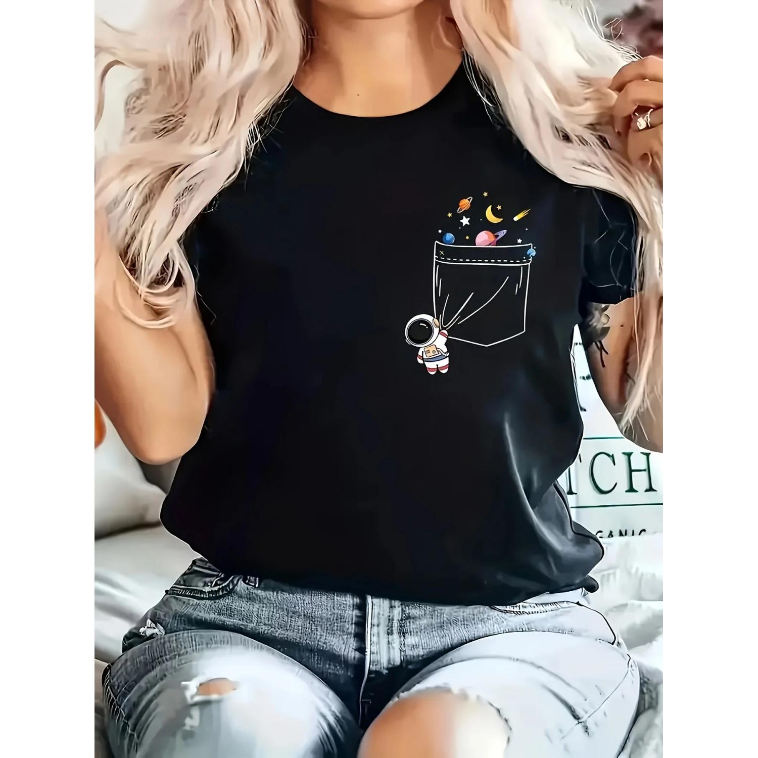 Lightweight & Breathable Stretchy Fabric Casual Summer Whimsical Clothing Women s Astronaut Planet Graphic Sleeve S чёрный
Lightweight & Breathable Stretchy Fabric Casual Summer Whimsical Clothing Women s Astronaut Planet Graphic Sleeve S чёрный