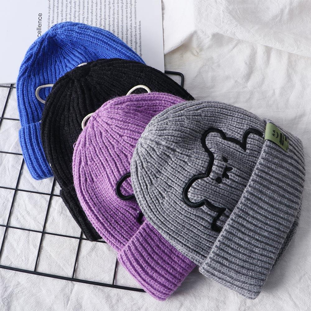 Skullies Embroidered Bear All-match Winter Women Beanies Wool Hat Knitted Hat Korean Style Caps
Skullies Embroidered Bear All-match Winter Women Beanies Wool Hat Knitted Hat Korean Style Caps