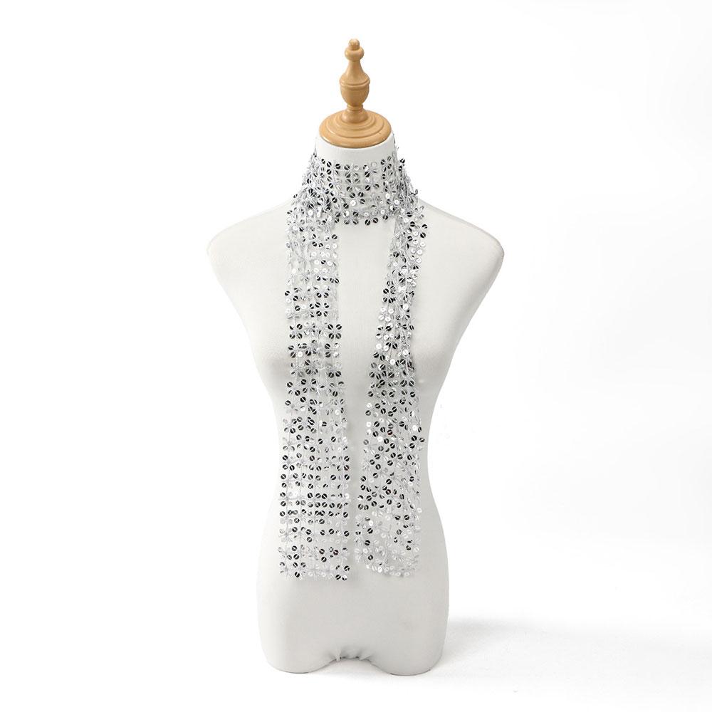 Shiny Sequins Scarf Thin Long Hollow Tassel Belly Dancing Scarf Y2k Glitter Embellished Dance Accessories Women Waist Chain срібний
Shiny Sequins Scarf Thin Long Hollow Tassel Belly Dancing Scarf Y2k Glitter Embellished Dance Accessories Women Waist Chain срібний