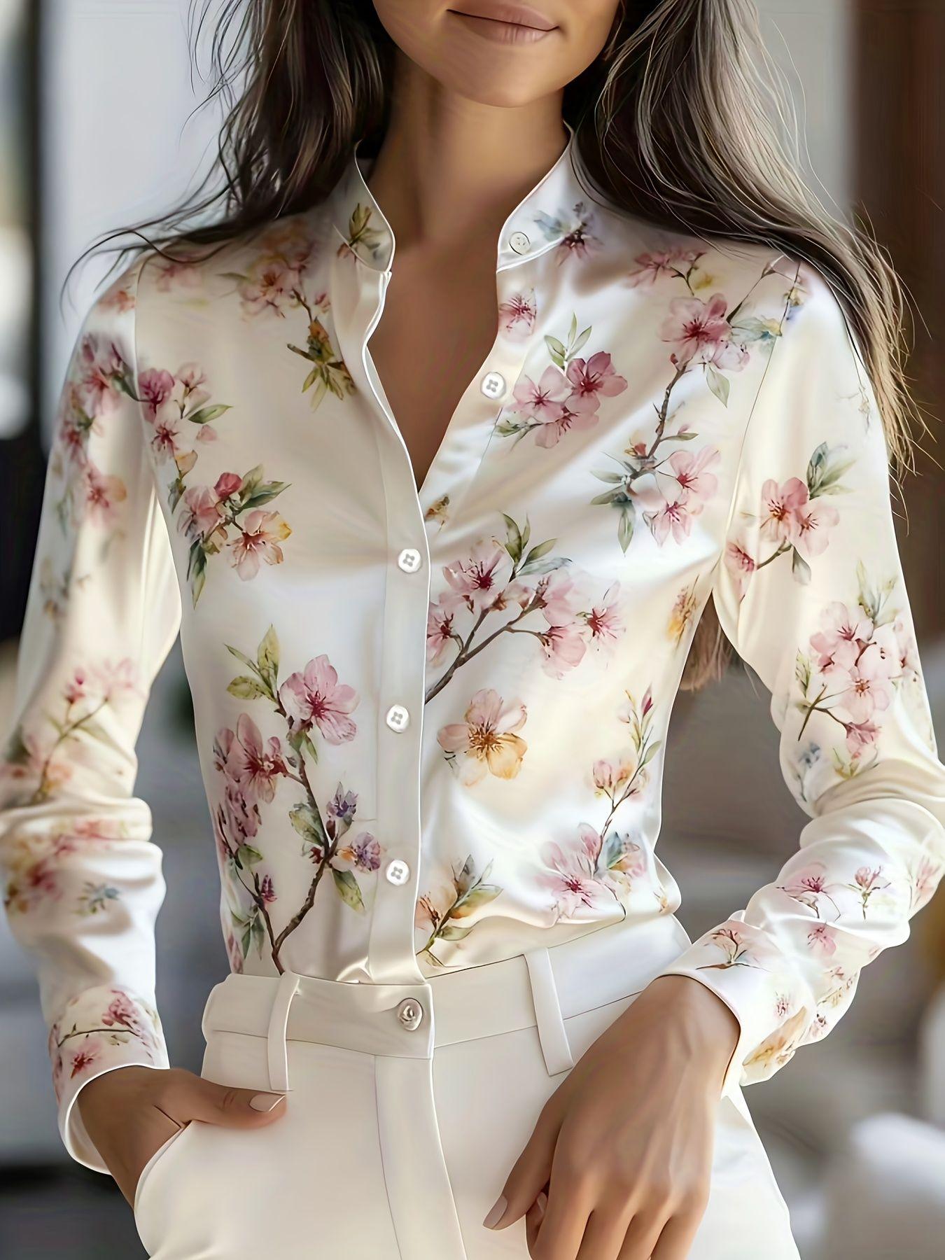Elegant women s printed button-down long-sleeve shirt, suitable for office, commuting and formal occasions S белый
Elegant women s printed button-down long-sleeve shirt, suitable for office, commuting and formal occasions S белый