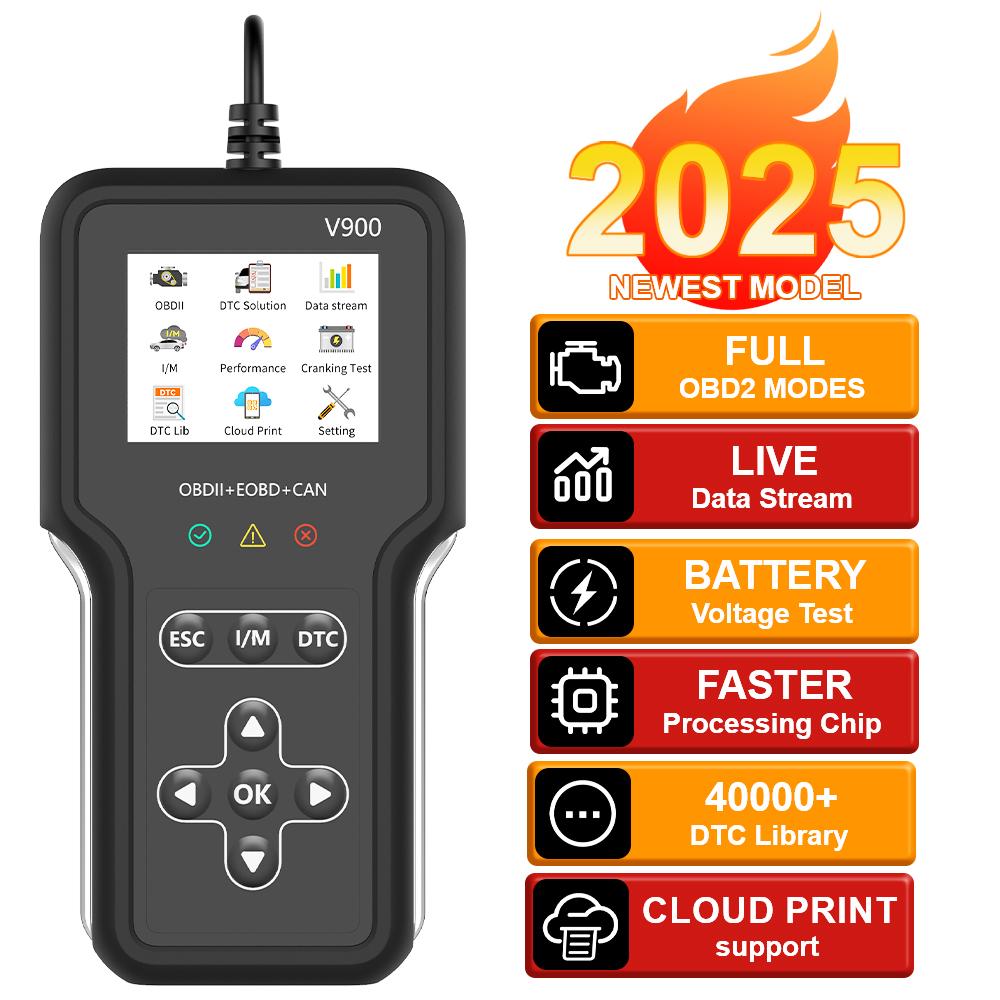 Check engine system V900 car diagnostic tool car OBD2 code reader clear/erase code OBD II EOBD scanner battery tester fault code clear чорний
Check engine system V900 car diagnostic tool car OBD2 code reader clear/erase code OBD II EOBD scanner battery tester fault code clear чорний