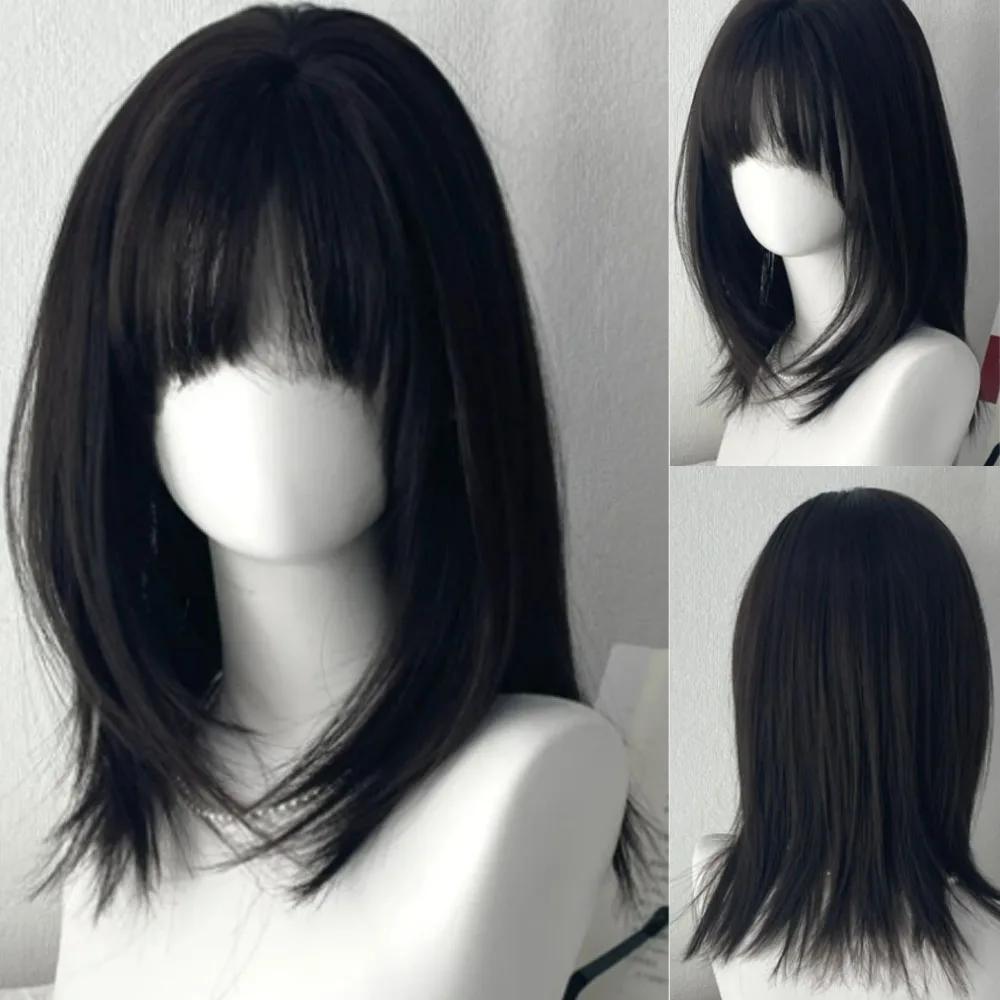 Y2K Wig for Women Black Medium Long Straight Hair Natural Simulation Daily Use Wig with Bangs Short Hair Bob Wig
Y2K Wig for Women Black Medium Long Straight Hair Natural Simulation Daily Use Wig with Bangs Short Hair Bob Wig