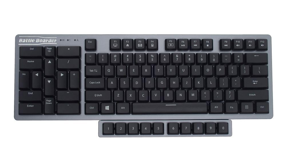 BattleBoarder BLUE MAX Gaming Keyboard PC Keyboard English Layout Special Layout Low Profile Mechanical Blue Switch Wired USB Connection +
BattleBoarder BLUE MAX Gaming Keyboard PC Keyboard English Layout Special Layout Low Profile Mechanical Blue Switch Wired USB Connection +