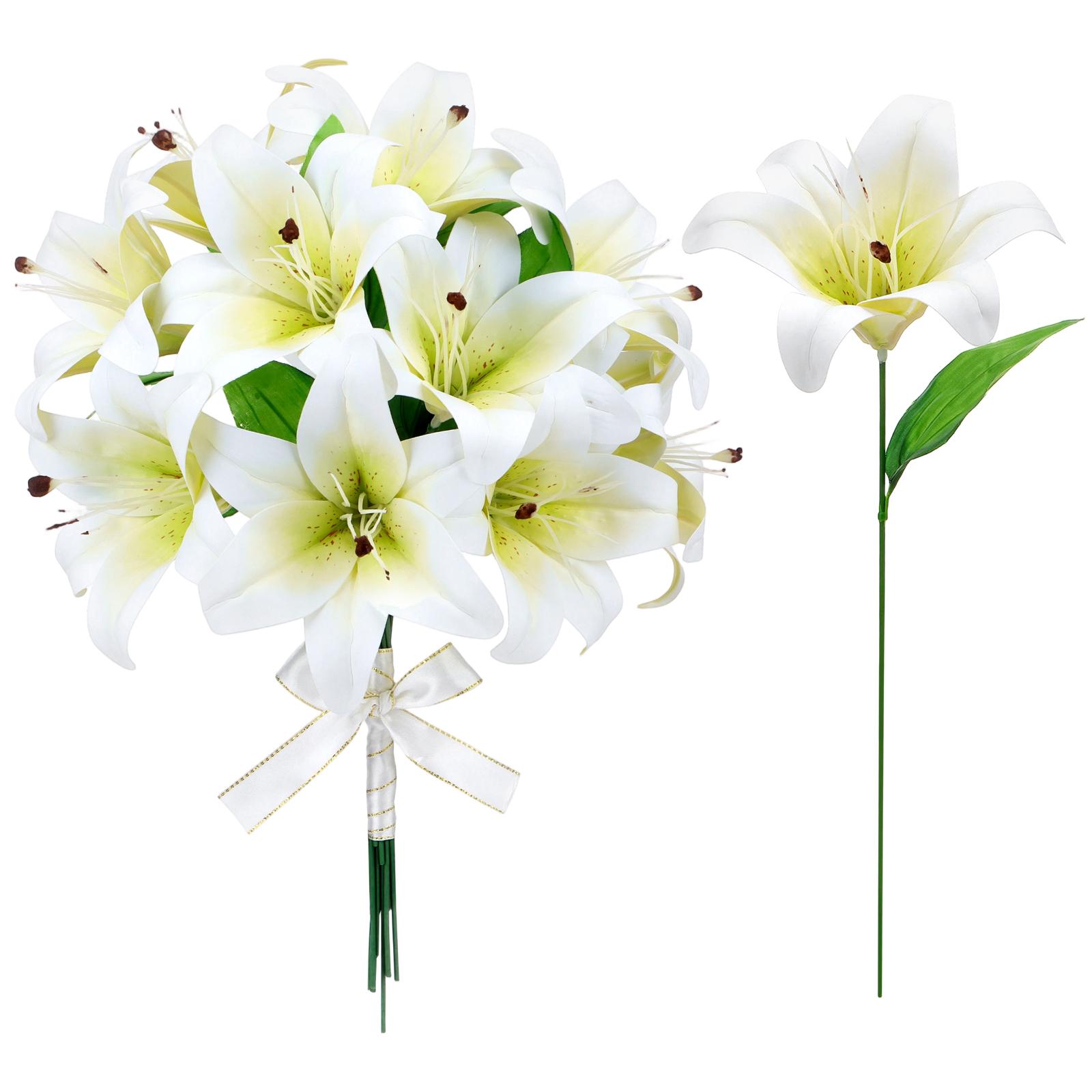 12 Pcs Artificial Lily Flowers Real Touch Easter White Latex Fake Lily Bouquet Faux Flowers For Easter Indoor Home Table Office Wedding Decoration
12 Pcs Artificial Lily Flowers Real Touch Easter White Latex Fake Lily Bouquet Faux Flowers For Easter Indoor Home Table Office Wedding Decoration