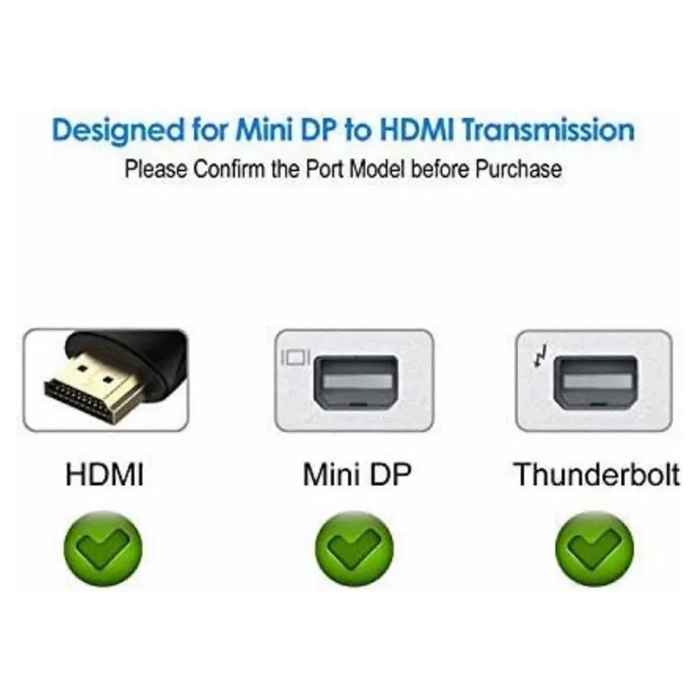 MINDPURE AD007 Plug and Play 4K 30Hz Video Output Mini DP to HD Male to Female Adapter Cable White
MINDPURE AD007 Plug and Play 4K 30Hz Video Output Mini DP to HD Male to Female Adapter Cable White