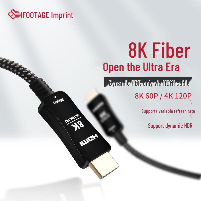 iFootage Mark 8K HDMI 2.1 Fiber Optic Cable: Audiophile Glass Core for High-Definition Video 10 meters
iFootage Mark 8K HDMI 2.1 Fiber Optic Cable: Audiophile Glass Core for High-Definition Video 10 meters